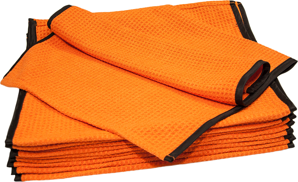HD MF Waffle, Orange DRYING, 24"X14", 10 towels/Bag..