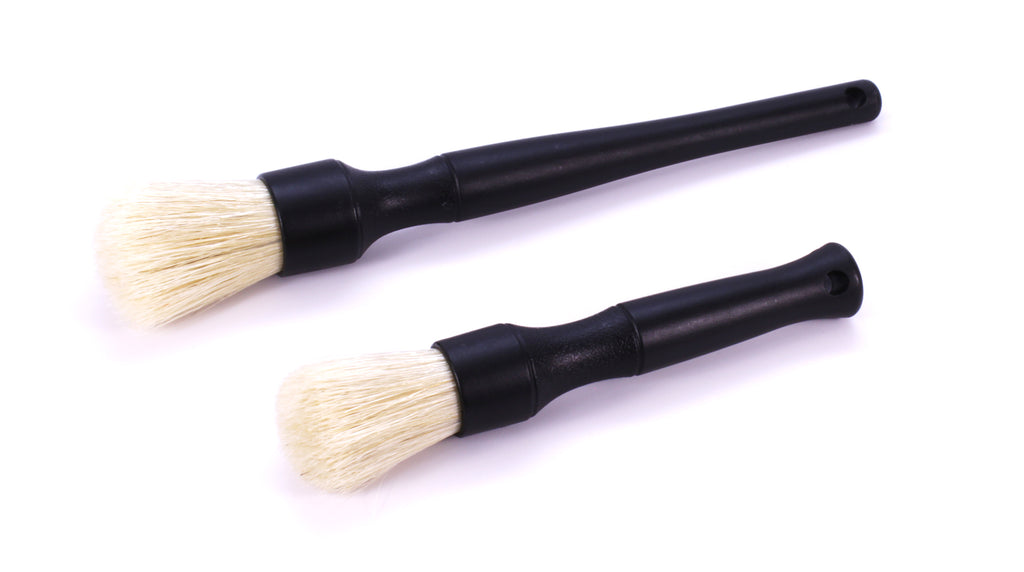Boar Hair Brush Set (Black Handle) - Small & Large