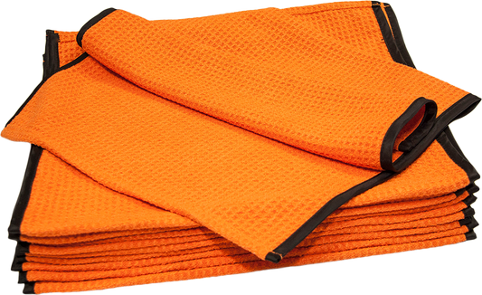 HD MF Waffle, Orange DRYING, 24"X14", 10 towels/Bag..